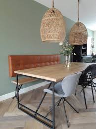 wandkussen bij eetbank eetkamer idee tafel met bank eetkamer met bank