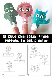 This type of sloth has two fingers in its hand and three toes on its feet. Printable Finger Puppets To Cut And Color Woo Jr Kids Activities