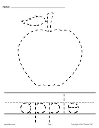 Free Printable Apple Tracing Worksheet Plus 9 More Fall Tracing Worksheets These Free Tr Handwriting Worksheets Handwriting Analysis Free Preschool Worksheets