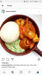 It is the perfect accompaniment to soups/stews and proteins because it is easy to swallow and doesn't require chewing, so it is a food that all ages can enjoy together. Okro Soup And Semolina Nigerian Food Lunch Menu Food