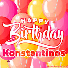 Maybe you would like to learn more about one of these? Happy Birthday Konstantinos Colorful Animated Floating Balloons Birthday Card Download On Funimada Com