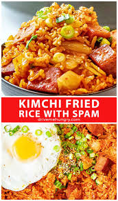 Kimchi Fried Rice With Spam Recipe In 2020 Kimchi Fried Rice Fried Rice Fried Spam
