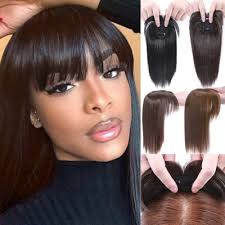 Woman Natural Topper Hairpiece with Bangs Toupee Extension For Thinning  Hair US