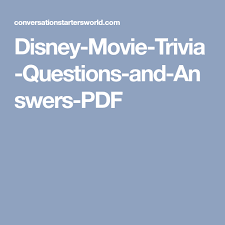 It's like the trivia that plays before the movie starts at the theater, but waaaaaaay longer. Question Film Disney