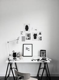 Black And White Office Table Black And White Study Nook Home Office White Desk Work Office Decor Interior