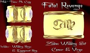 Getting revenge isn't hard, but do it in a way that makes you intelligent, not looking like you hold a grudge. Second Life Marketplace Fatal Revenge Zodiac Collar Wedding Ring Set Cancer Virgo Gold Promo Sale