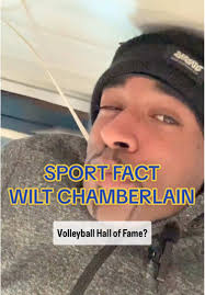 Wilt Chamberlain Playing Volleyball