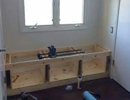 Build a window seat with storage to house all of the small appliances that clutter up your countertops. Diy Wooden Window Bench Seat With Storage Diy Storage Bench Storage Bench Seating Window Seat Storage