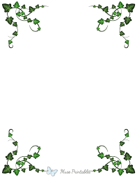 Free printable lined writing paper with fancy decorated borders. Printable Corner Ivy Page Border