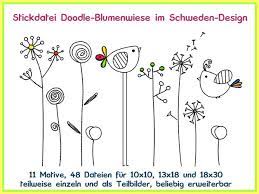stickdateien doodle vogel blumen wiese 42 dateien etsy doodle designs embroidery files doodles