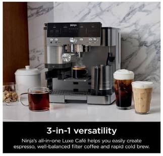 Ninja Luxe Cafe: Blending drip coffee, espresso, and cold brew into a single footprint., AI generated