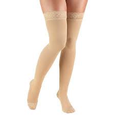 Truform Truform Women S Stockings Thigh High Closed Toe Lace Top 20 30 Mmhg Beige X Large Walmart Com Lady Stockings Thigh High Stockings Thigh Highs