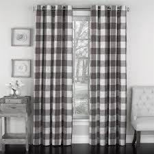 Black And White Buffalo Check Curtains With Grommets Millwood Pines Giovani Simple Elegance Vintage Check Striped Semi Sheer Window Curtain Panel In Black 53w X 63l Size Per Panel 53 X 63 Curtain C Panel Curtains Curtains Window Curtains