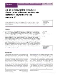 3,5-di-iodothyronine stimulates tilapia growth through an alternate isoform  of thyroid hormone receptor b1