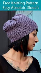 Free Knitting Pattern For Easy Absolute Slouch Hat Knit Flat Slouchy Beanie Knit Knit Hat Pattern Easy Beanie Knitting Patterns Free Slouch Hat Knit Pattern