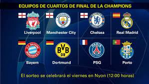 Consulta el calendario de la champions league 2020/2021 final, horarios y resultados de champions league 2020/2021 en as.com. All Teams Qualified For The Quarterfinals Of The Champions League Football24 News English