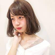 シースルーバング ボブ タンバルモリ 韓国ヘア ヘアスタイルや髪型の写真 画像 美髪 ヘアスタイリング タンバルモリ