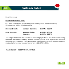 Are currently signed up with your bank's online bill pay, please change the. Customer Notice Itangazo Kcb Bank Rwanda Plc Facebook
