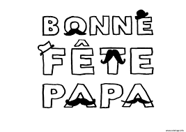 Coloriage Bonne Fete Papa Avec Moustaches Dessin Fete Des Peres à imprimer