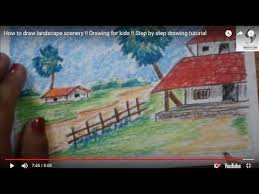 Would you like to draw your own waterfall landscape? How To Draw Landscape Scenery Drawing For Kids Step By Step Drawing Tutorial Ø§Ù„Ø¹Ø±Ø§Ù‚ Vlip Lv