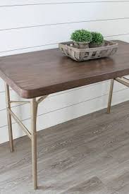 How To Makeover A Plastic Folding Table Idea Diy In 2020 Sand Painted Furniture Table Makeover Folding Table
