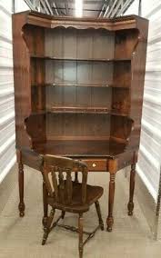 Ethan Allen Antique D Pine Corner Desk W Hutch Matching Chair Ebay