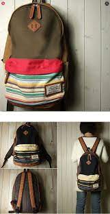 volkston mischen farben streifen druck leinwand rucksack only 35 99 bygoods com in 2020 leinwand rucksacke mode rucksack rucksack damen