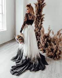 16 Beautiful Ombre Wedding Dresses Kiss The Bride Magazine Ombre Wedding Dress Two Piece Wedding Dress Alternative Wedding Dresses