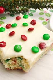 A Soft Tender Sugar Cookie Base With Frosting And Sprinkles Of M M S These Christmas Sugar Cookie Ba Christmas Baking Recipes Christmas Food Sugar Cookie Bars