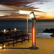 This electric heater has carbon fiber tubes for the heating element, which instantly and effectively produce heat within seconds, without any noise. Floor Mounted Infrared Patio Heater Apollo Infralia Electric
