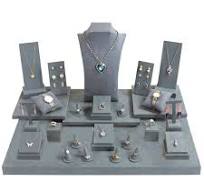 27-Piece Jewelry Display Set in Grey Faux Suede (SET93-D20)