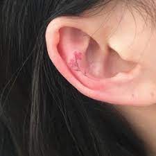 Tiny Cherry Blossoms Tiny Flower Tattoos Tattoos Inner Ear Tattoo