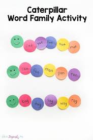 A free printable reference list is included. Caterpillar Word Family Activity Word Family Activities Word Families Phonics Activities
