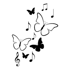 My Next One Butterfly Drawing Creative Wall Painting Music Notes Drawing