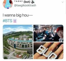 I Wanna Big House Big Cars And Big Rings Big House Big Cars And Big Rings You Got Em All Now Yoongi Bts Memes Bts Tweet Bts Facts Bts Yoongi