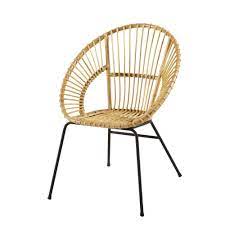 Chaise en rotin maison du monde simpliste best maison du monde chaises salle manger idees s et chaise de bistrot en rotin. Black Metal And Rattan Armchair Zen Market Maisons Du Monde