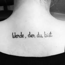'quote inspired by nietzsche' tattoo on the right side of her torso. German Tattoos Quotes Elegant Arts Tattoo