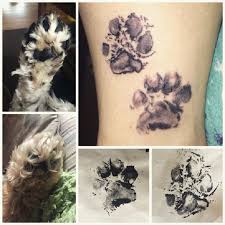 Minimalist dog paw drawing doodle line art print. 75 Heart Melting Dog Print Tattoos