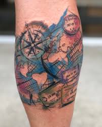 Maybe you would like to learn more about one of these? Travel Themed Tattoo By Mike Schultz Ink Therapy Plainfield Indiana Fresh Contains My Daughters Actual Passport Stamps Tattoos