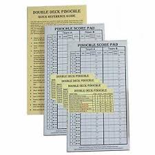 Details About Pinochle Score Pad Pack Of 2 Two 40 Page Score Pads Four Meld Tables And Doubl