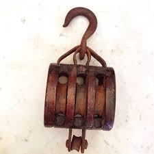 Fab Industrial Decor Old Wood Pulley With Hook Triple Block And Tackle 63 00 Upcycle Repurpose Loftylove Old Wood Industrial Decor Pulley