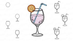 Wir Lernen Einen Cocktail In Etappen Zu Zeichnen