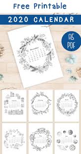 Free Printable 2020 Calendar With Hand Drawn Doodles For Coloring Printable Calendar Template Printable Calendar A5 Planner Printables Free