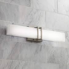 Some led strip light ideas for the bathroom: Possini Euro Exeter 24 W Nickel Led Bathroom Vanity Light 5t767 Lamps Plus