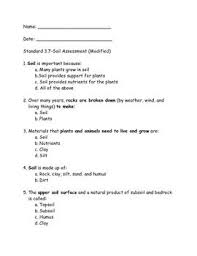 Sol 3 7 Grade 3 Soil Assessment Grade 3 Elementary Worksheets Assessment