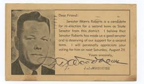 Morris Roberts Portrait Texas Politician Postcard