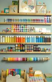 I store my flat metal die cuts on magnetic strips i stuck in the wall. 250 Craft Rooms Ideas
