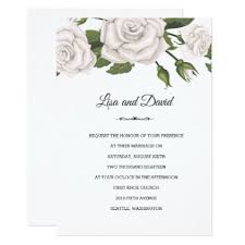 Wedding Invitation White Roses Invitation Zazzle Com Wedding Invitations Pink Wedding Invitations Invitations White