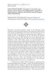 PDF) SALLY WESLEY BONET, Meaningless Citizenship: Iraqi Refugees and the  Welfare State (Minneapolis: University of Minnesota Press, 2022)