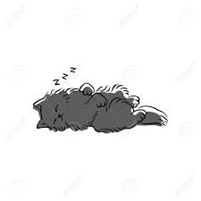 You don't have to clean your brush off between colors. Cute Grey Cat Sleeping On Its Back Simple Cartoon Drawing Of Royalty Free Cliparts Vectors And Stock Illustration Image 128948066